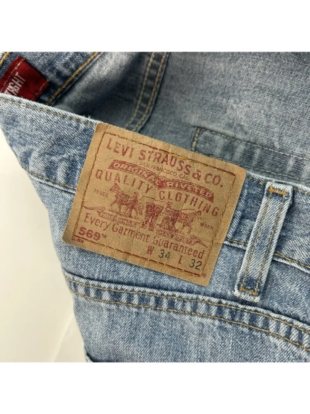 Levi's 569 Jeans Men Size 34 X 32 Blue Straight Fit Dry Goods VTG Grunge 1998